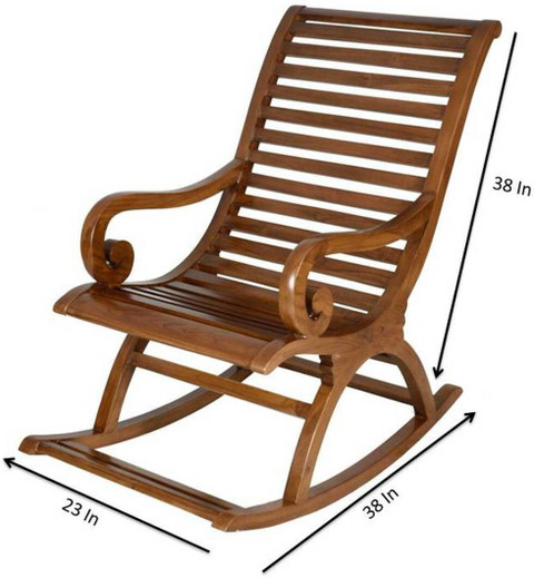Artesia Teak Wood Rocking Chair For Living Room Garden for