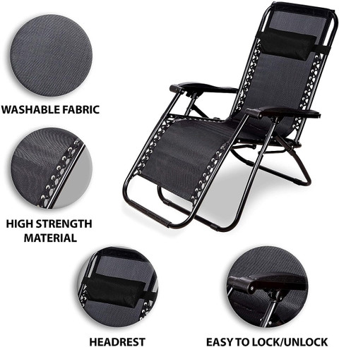 Star Work BLACK REST CHAIR ZERO GRAVITY RELAX CHAIR Metal Seater
