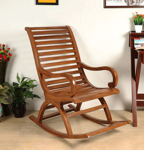 Artesia Teak Wood Rocking Chair For Living Room Garden for