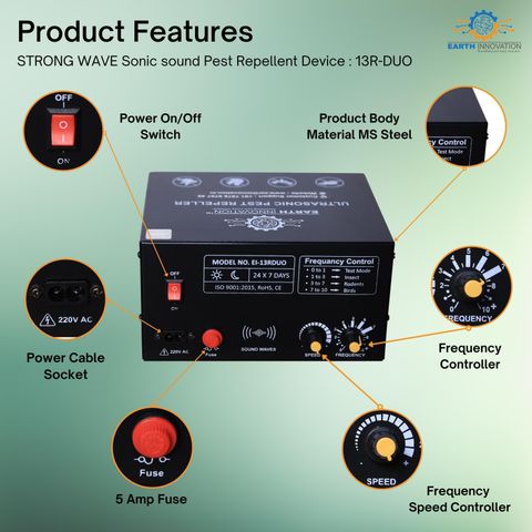 STRONG WAVE Ultrasound Rat Repellent Ultrasonic Sound Machine for Rat ...