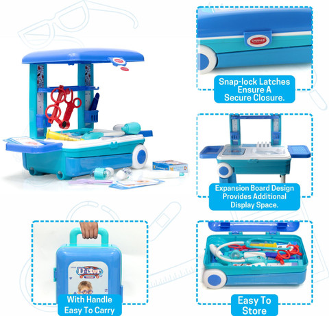 Aditi Toys Premium Set With Pull & Push Trolley For Kids, 13 Piece Aditi Toys Premium Set With Pull & Push Trolley For Kids, 13 Piece
