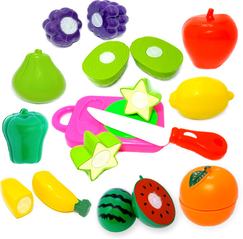 PRANSO Fruits and Vegetables Cutting Play Toy Set Fruits Vegetables for Kids