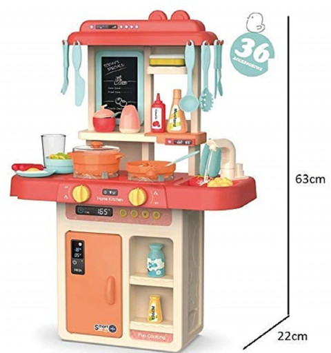 HIM TAX 36 Pcs Toy Kitchen Sets, Simulated Spray Kitchen Toys, Kids Kitchen  Pretend Play Set,Play Cooking Set, Cookware Pots and Pans Play set