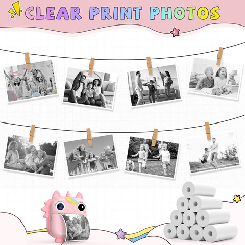 15 Rolls Kids Camera Printing Paper Refill - Thermal Paper For Most Children's Instant Cameras, 57x25mm