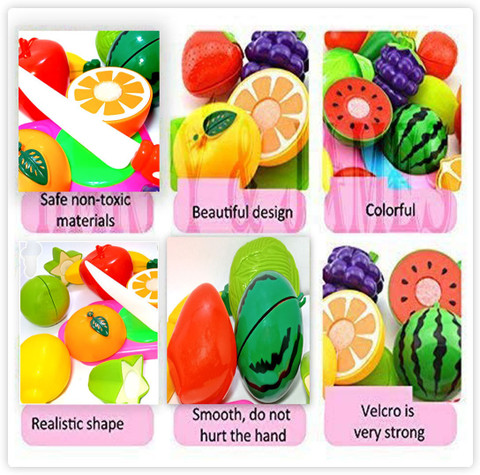 PRANSO Fruits and Vegetables Cutting Play Toy Set Fruits