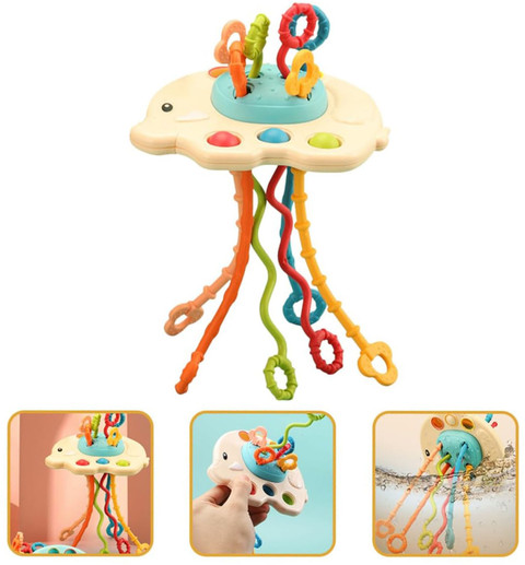 KIDOLOGY Elephant Pull String Activity Toy For Babies Sensory