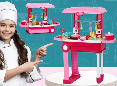 Little Chef Trolley Kitchen Set For Girl Kids Kitchen Set Kitchen