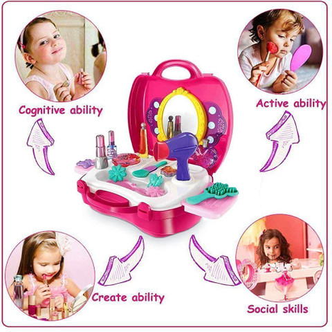 SQUICKLE Beauty Makeup Cosmetic Set Suitcase, Durable Kit Hair - Main Image