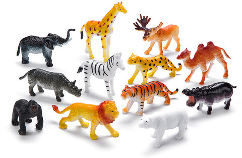 TURTLEINDIA 12pc Jumbo Jungle Animal World For Kids Animal