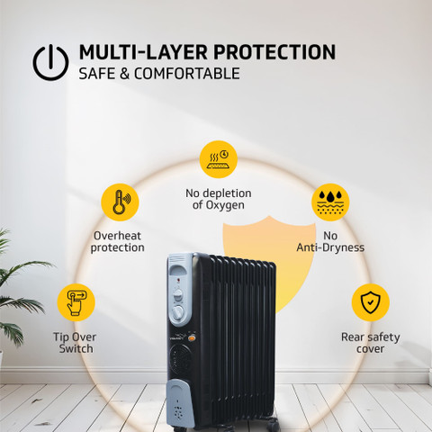 V-Guard EOFR 2900 EOFR 11 Fin Oil Filled Room Heater - Main Image