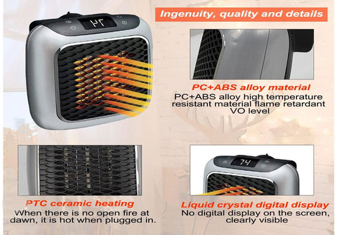 WunderVoX Electric Heater Fan with Remote Control for Home Office Room  Electric Heater Fan with Remote Control for Home Office Room Fan Room Heater