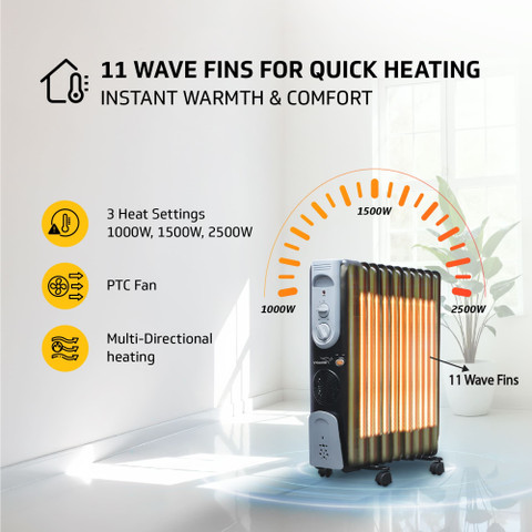 V-Guard EOFR 2900 EOFR 11 Fin Oil Filled Room Heater Price in