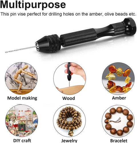 AS TOOL CENTER 25Pcs Twist Drill Bits and Hand Drill Set Micro