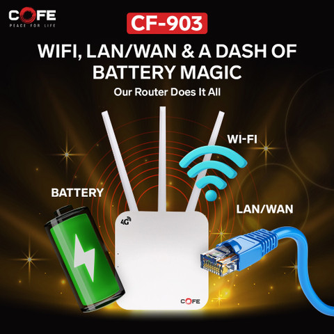 Cofe Router Back Sticker COFE Triple Antenna 4G Router 2.4 GHz 300 Mbps Wifi Speed Tri Band ...