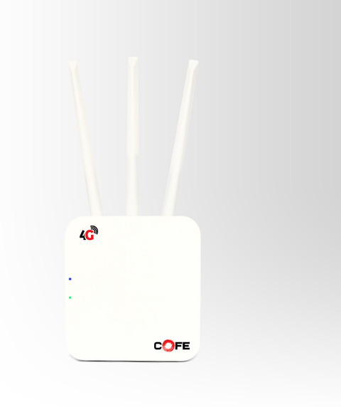 COFE 4G Sim Router with Triple Antenna, Support All GSM Sim with 120 Mtr  Range Vivek 4G Router GHz 300 Mbps Wifi Speed Single Band External