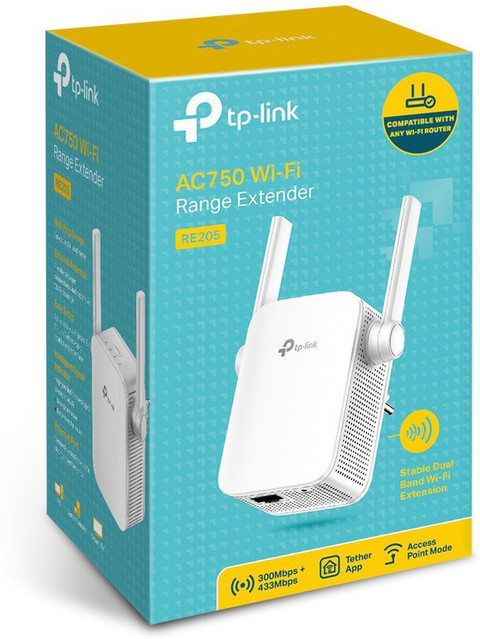 TP-Link RE205 WiFi Range Extender GHz, GHz 750 mbps Wifi