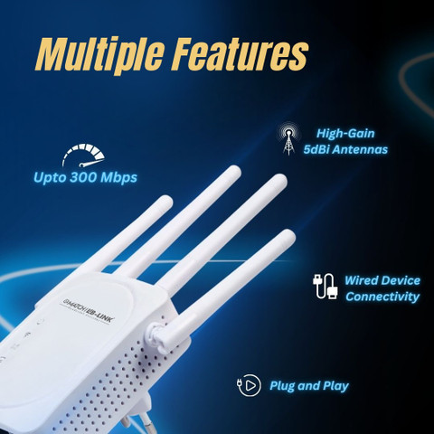 Match LB-Link BL-RE300 WiFi Range Extender GHz 300 Mbps Wifi Speed  Single Band External Antenna Ethernet (Cable Broadband)