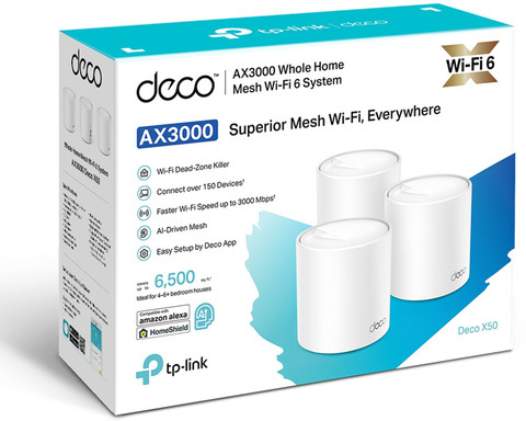 TP-Link Deco X50 3P AX3000 3個パック TP-Link Deco X50(3-pack) AI Driven AX3000 Whole Home Mesh Ultra