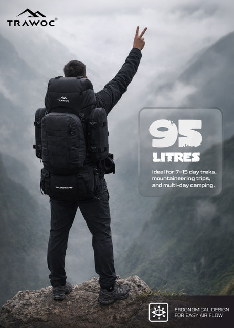 95l hiking backpack Buy Travel Rucksack 95 L Blue Online in India one thing remains the same you always want to show up prepared Pro 95L Hydration Cargo Pack