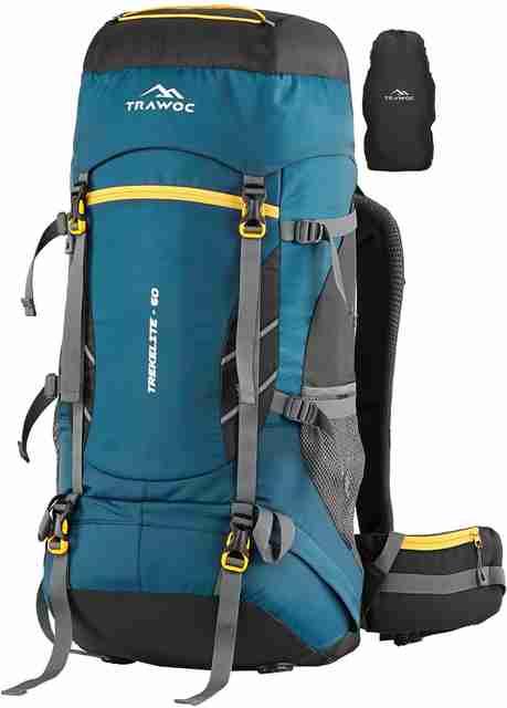 TRAWOC TREKELITE 60L Travel Backpack with Shoe Compartment Unisex Trekking  Rucksack - 60 L multicolor - Price in India | Flipkart.com