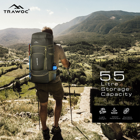 TRAWOC ALPINE 55L Travel Backpack Front & Top Loading Hiking Trekking Bag Rucksack - 55 L Olive Green - Price in India | Flipkart.com TRAWOC ALPINE 55L Travel Backpack Front & Top Loading Hiking Trekking Bag Rucksack - 55 L Olive Green - Price in India | Flipkart.com