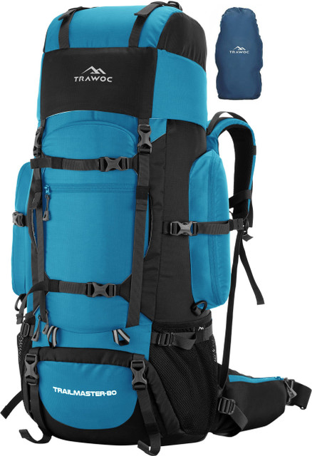 TRAWOC TRAILMASTER 80L travel Backpack for Men & Women Trekking camping Rucksack - 80 L Sky Blue, black, yellow - Price in India | Flipkart.com TRAWOC TRAILMASTER 80L travel Backpack for Men & Women Trekking camping Rucksack - 80 L Sky Blue, black, yellow - Price in India | Flipkart.com