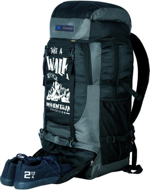 Swanky Climate Proof Trail-Head Mountain Trekking Hiking/ Camping  Backpack 60 Ltrs Rucksack Bags Travel With High quality Bag Grey Black, 