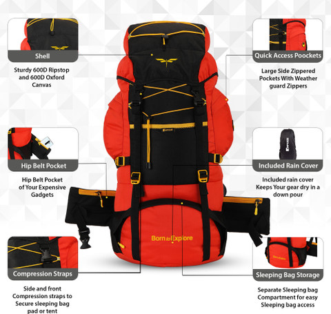 IMPULSE Rucksack bag travel bag for men tourist bag backpack for hiking  trekking camping Rucksack 75 L