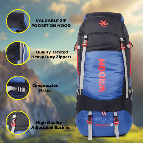 WROGN Trekking Bag For Hiking/Camping/Outdoor Sports with Rain