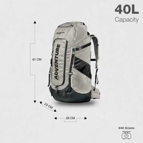 Adventure Worx Zero 40 Ltr Rucksack - 40 L Black - Price in India