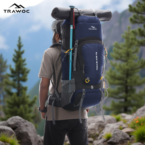 TRAWOC TRAILBLAZE 75L Travel Backpack Camping Hiking Trekking Bag