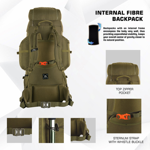 TRAWOC EXPEDITION 80L Travel Backpack Camping Hiking Bag with Rain