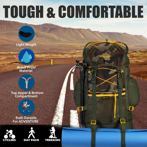 IMPULSE Hiking Trekking Camping Travel Rucksack 75 L Camo