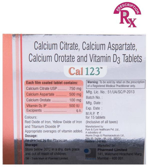 Cal 123 Tablet (15 Tab) Price in India - Buy Cal 123 Tablet (15 Tab ...