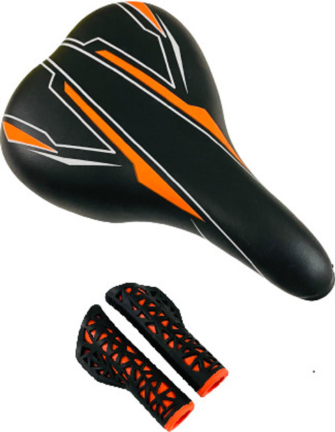 impetus Bicycle Saddle Grip Combo Orange Cycle Seat Handlebar Grip