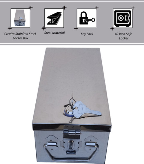Crevita Stainless Steel Locker Boxes,Jewellery Boxes, Check book
