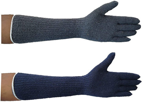 Safetify Blacktail Cotton Full Sleeve Knitted Unisex Hand Gloves (2 Pair)  Polyester Safety Gloves