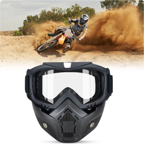 Olsic ® Motorcycle White Goggle Mask Fun Face Mask Full Face Mask