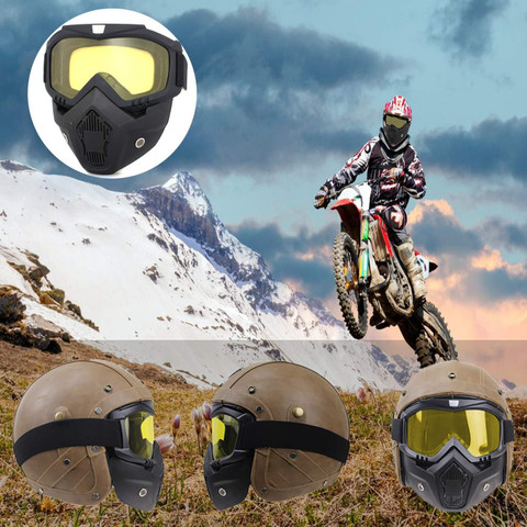 Olsic ® Motorcycle Yellow Goggle Mask Fun Face Mask Full Face Mask