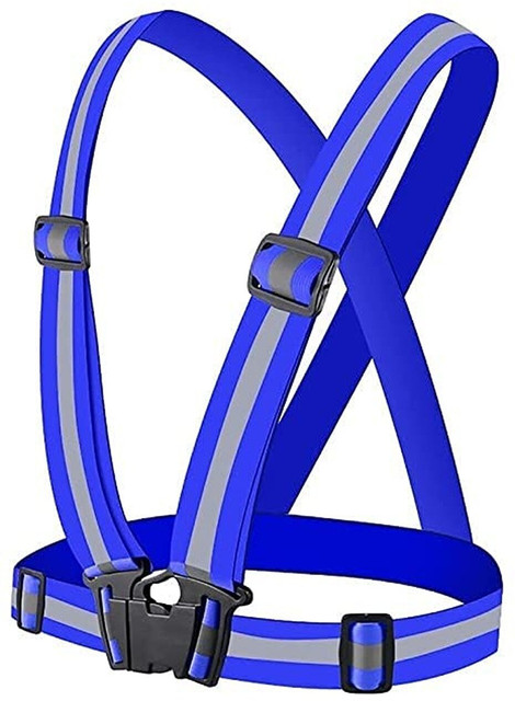 ANGELSAFE Reflective Cross Jacket (Belt Blue Color with Radium Tape  Safety Jacket