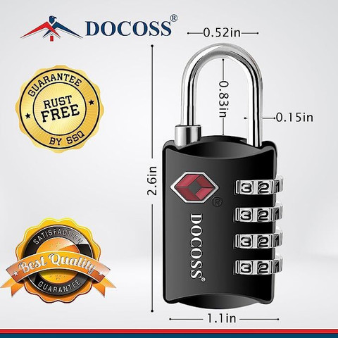 DOCOSS 309 Metal TSA Lock Digit Number Locks for Luggage Bag