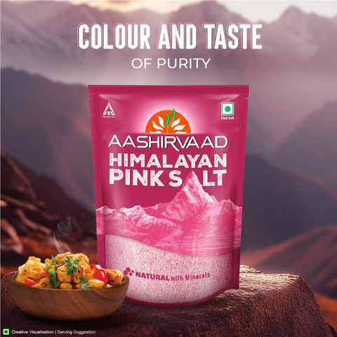 AASHIRVAAD Himalayan Pink Salt (Gulabi Sendha Namak) Himalayan