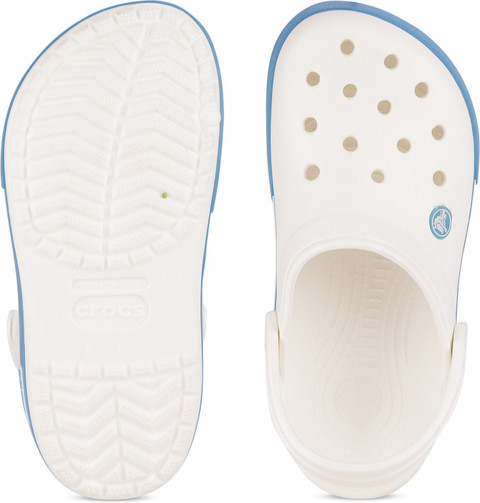 CROCS Crocband Men Clogs - Buy White Electric Blue Color CROCS