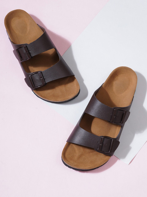 MOZAFIA Brown Sandals, Arch Support with Adjustable Buckle Straps and Cork  Footbed Men Sandals