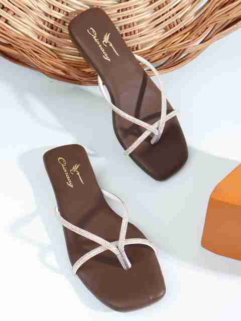 CHINRAAG Women Flats Sandal Brown Size 5 - Image 2
