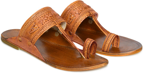 Brown Designer Leather Slippers Men's Formal Leather Attractive