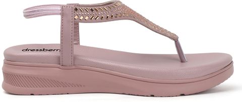 Dressberry Women Flats Sandal Pink Size 6 - Image 6