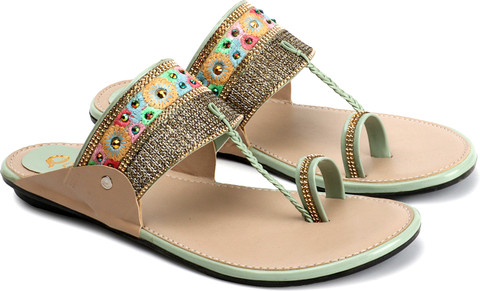 ladies hub Stylish Comfortable Ethnic Flat Kolhapuri Chappal