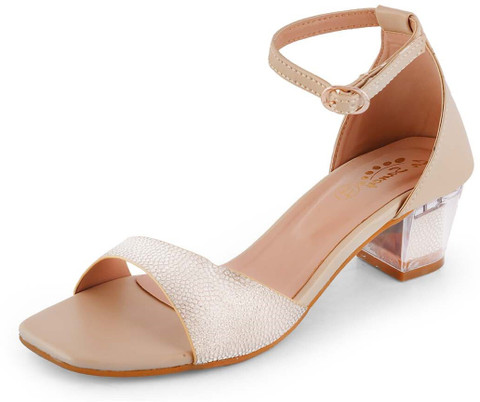 LaSancy Embellished Ankle-Strap Fashion Party Block Heel Sandals