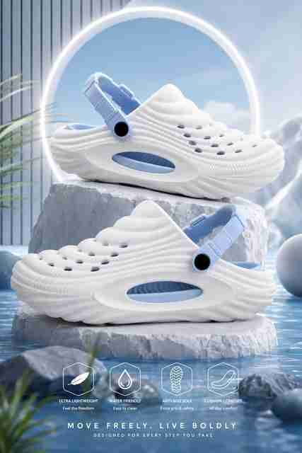Glitchez Men Glitchez 310 EVA|Waterproof|Comfort|Summer Trendy|Outdoor Clogs Sandal (White , 7) - Image 2